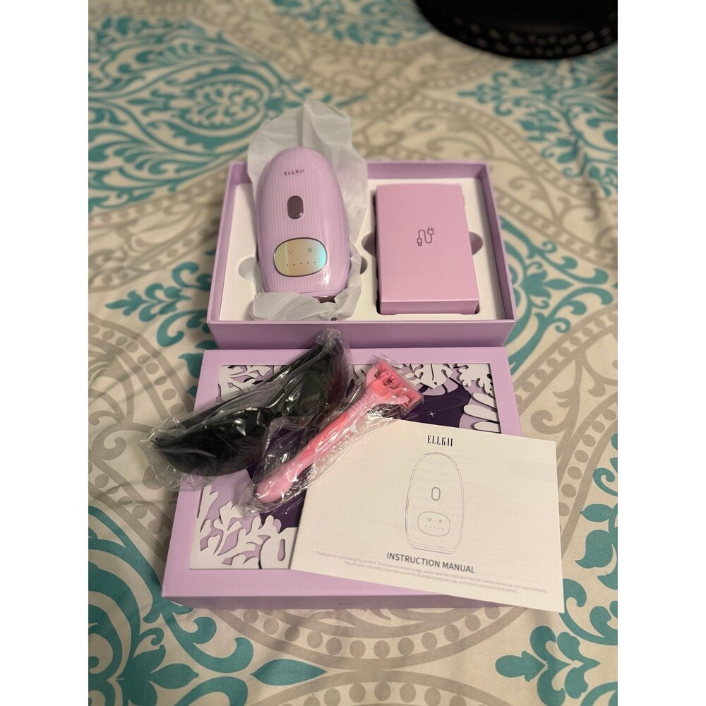 ELLKII IPL Hair Removal, Lilac, full kit, ice-compress style ($189 value)